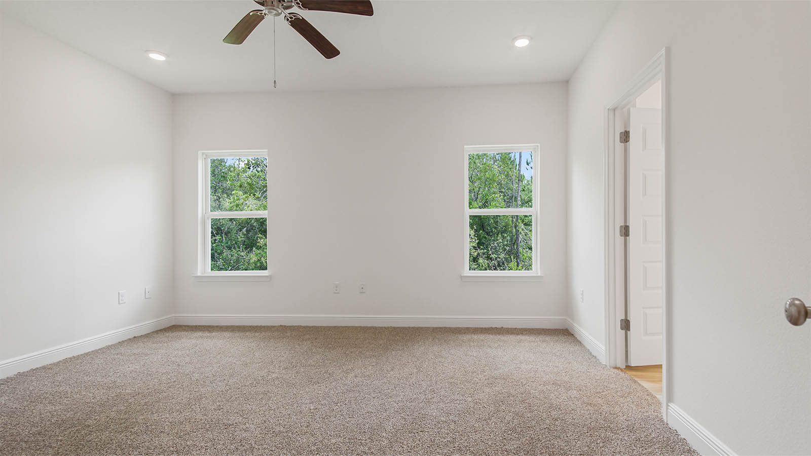 The primary bedroom is off the living area
