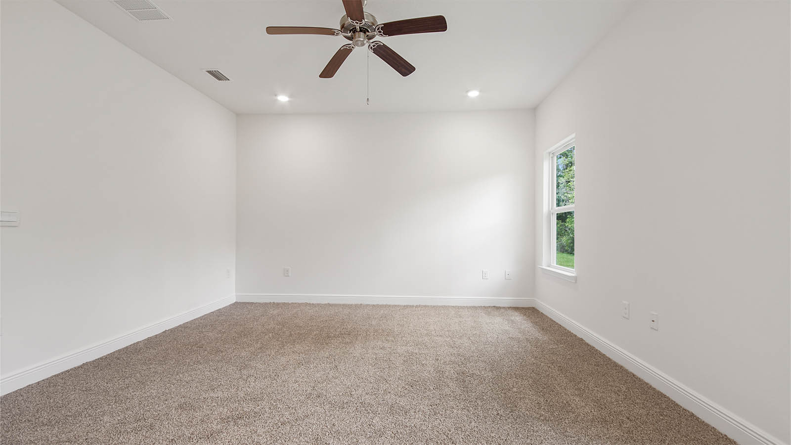 The primary bedroom is off the living area