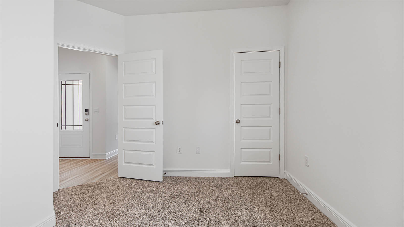Guest bedrooms have ample closet space