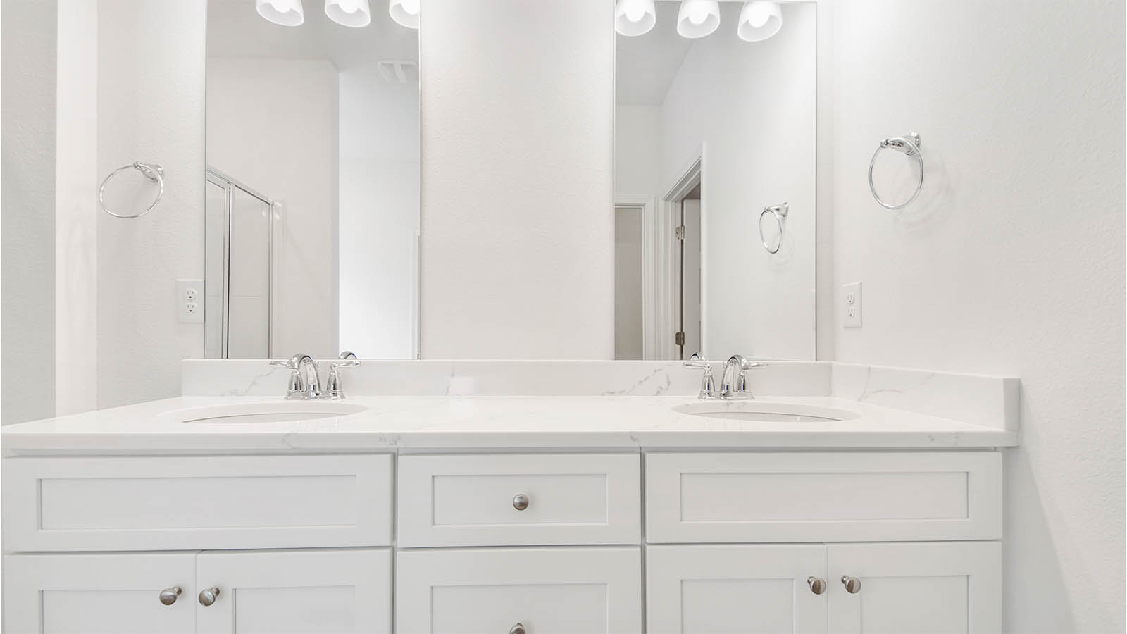 The primary bathroom has a separate shower