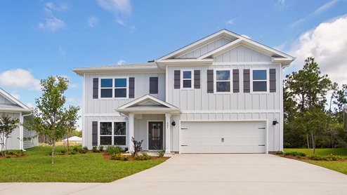 The Carol floorplan is a two story five bedroom three full bathroom home