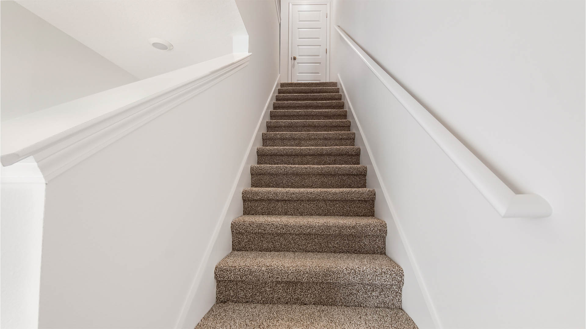 Carpeted stairs leading to the second level