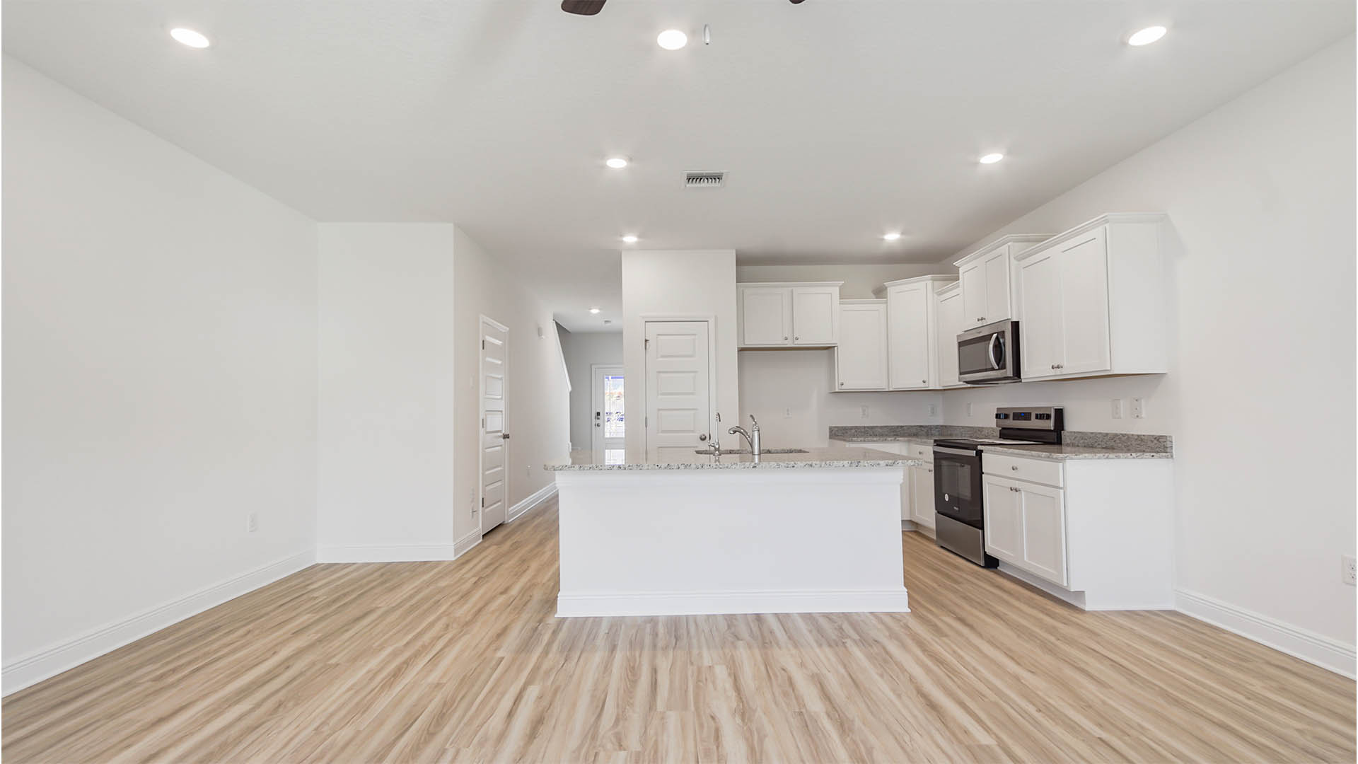Living and dining area with EVP flooring