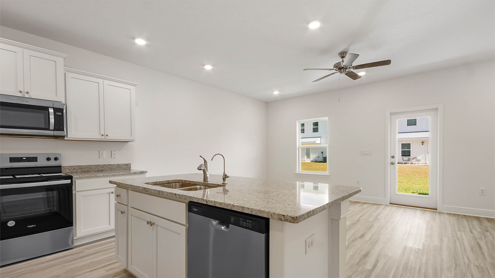 Kitchen with stainless steel appliances