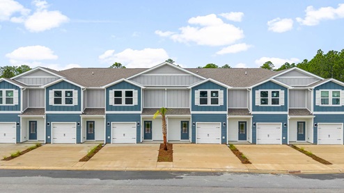 Single car garage with two stories and three bedrooms and two and half bathrooms