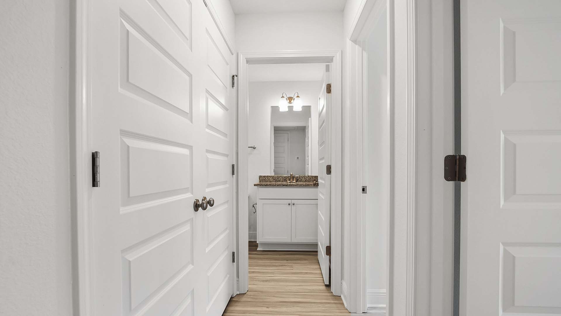 There is a shared bath off the guest bedrooms
