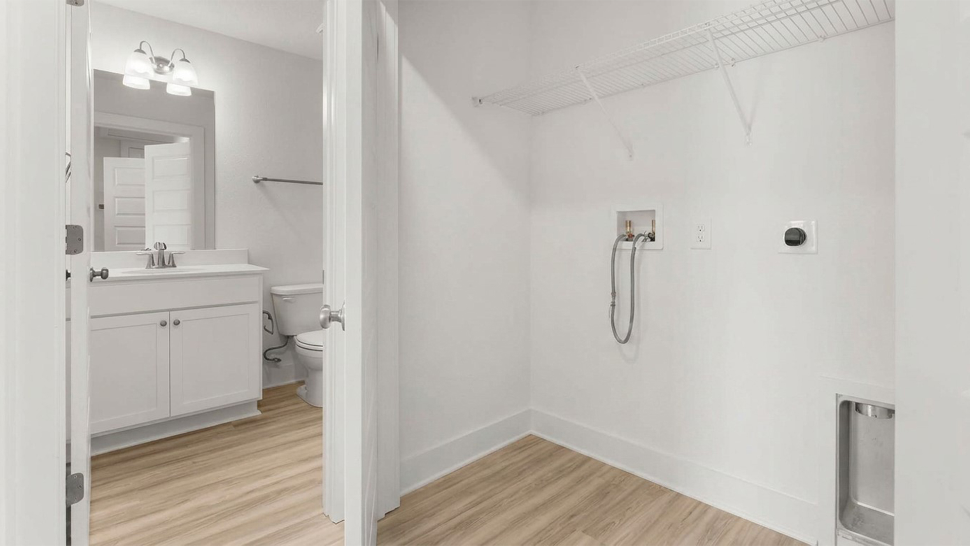 There is a laundry area just off the additional bedrooms that has space for a full size washer and dryer