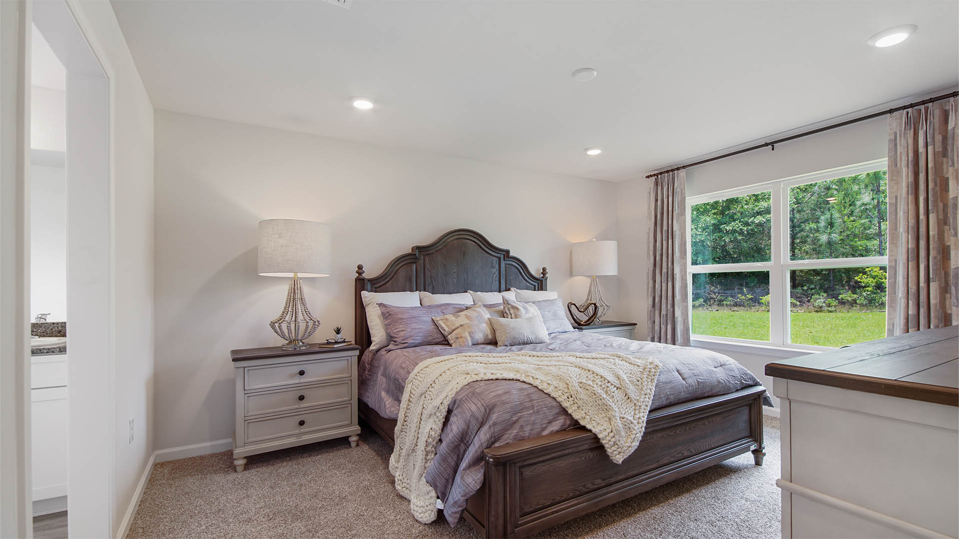 Primary bedroom located off the living area