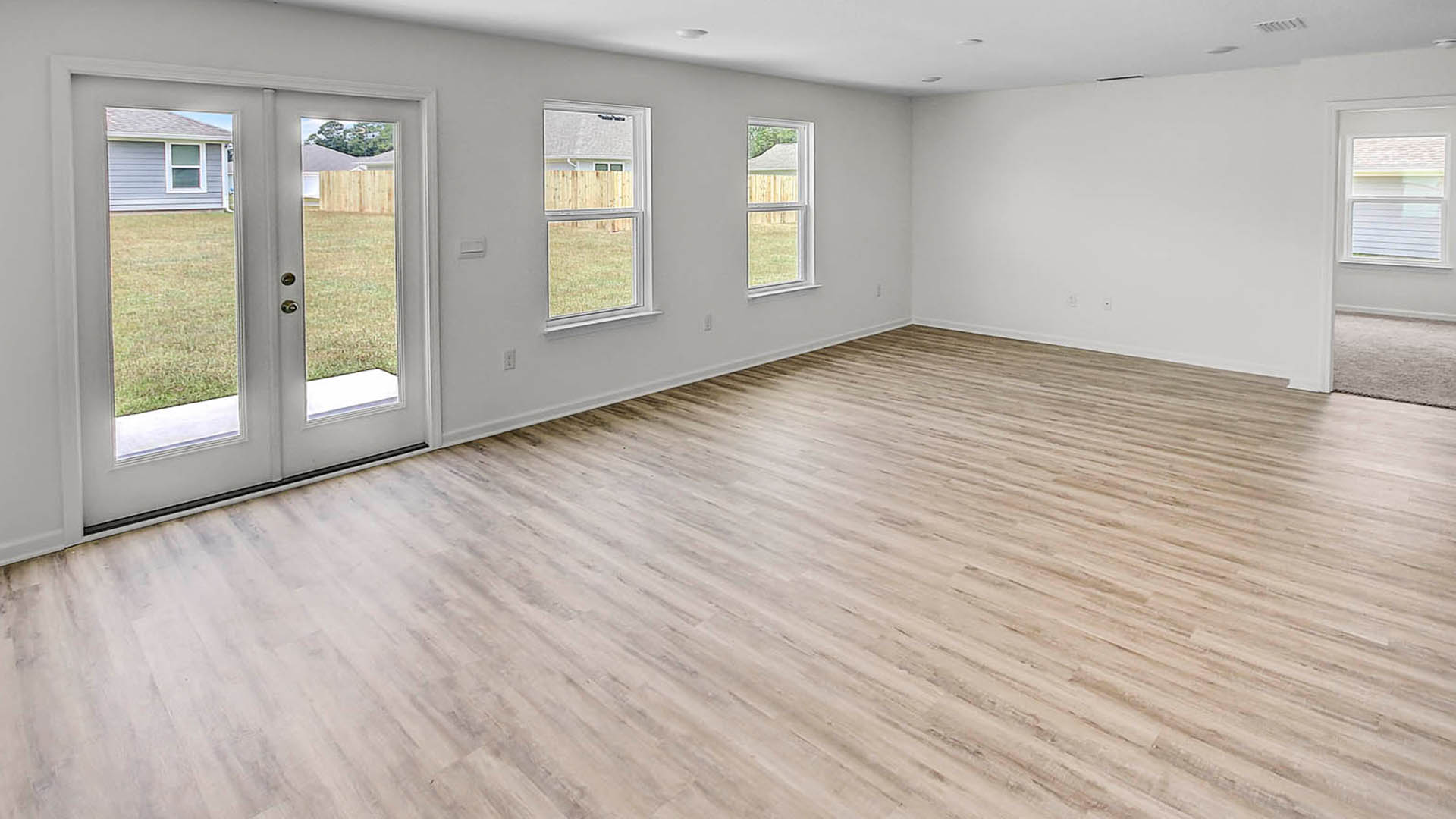 Living space opens to the covered patio