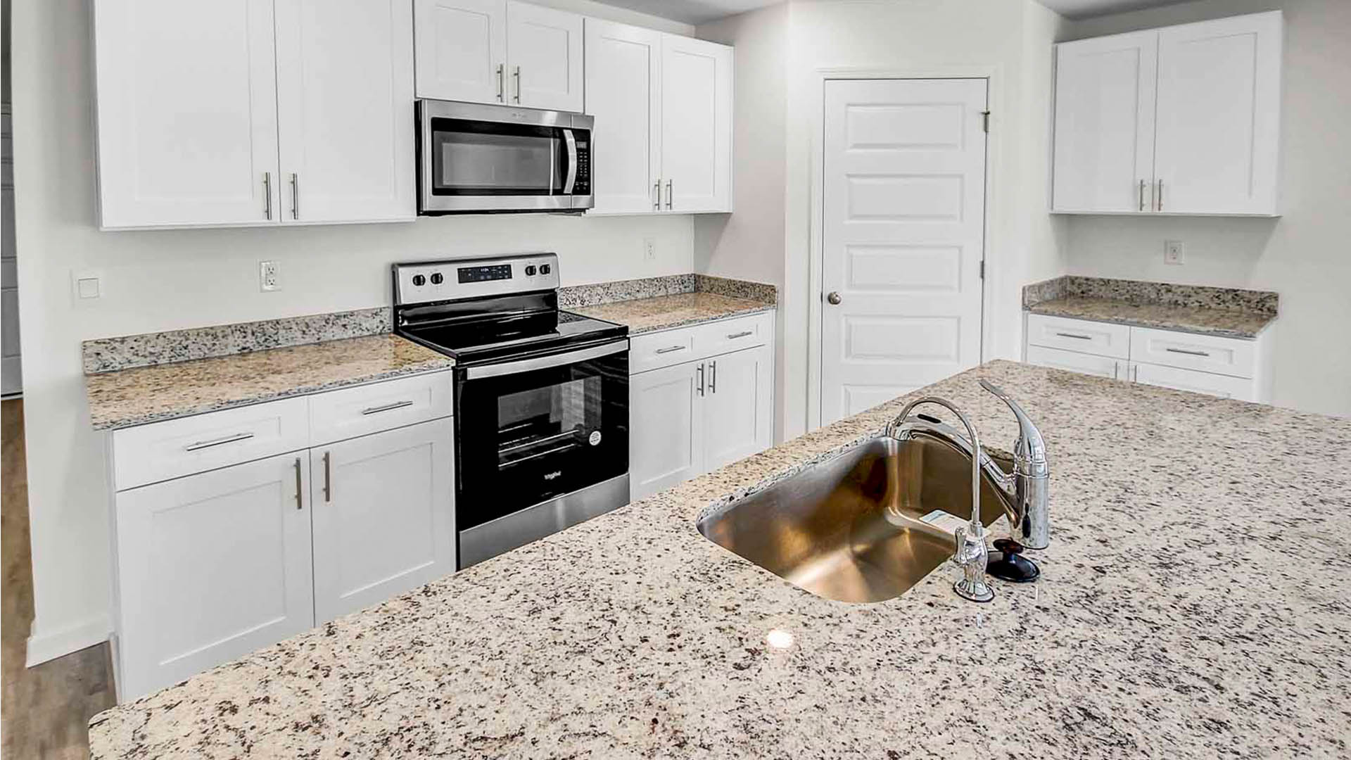 Stainless steel appliances in the kitchen