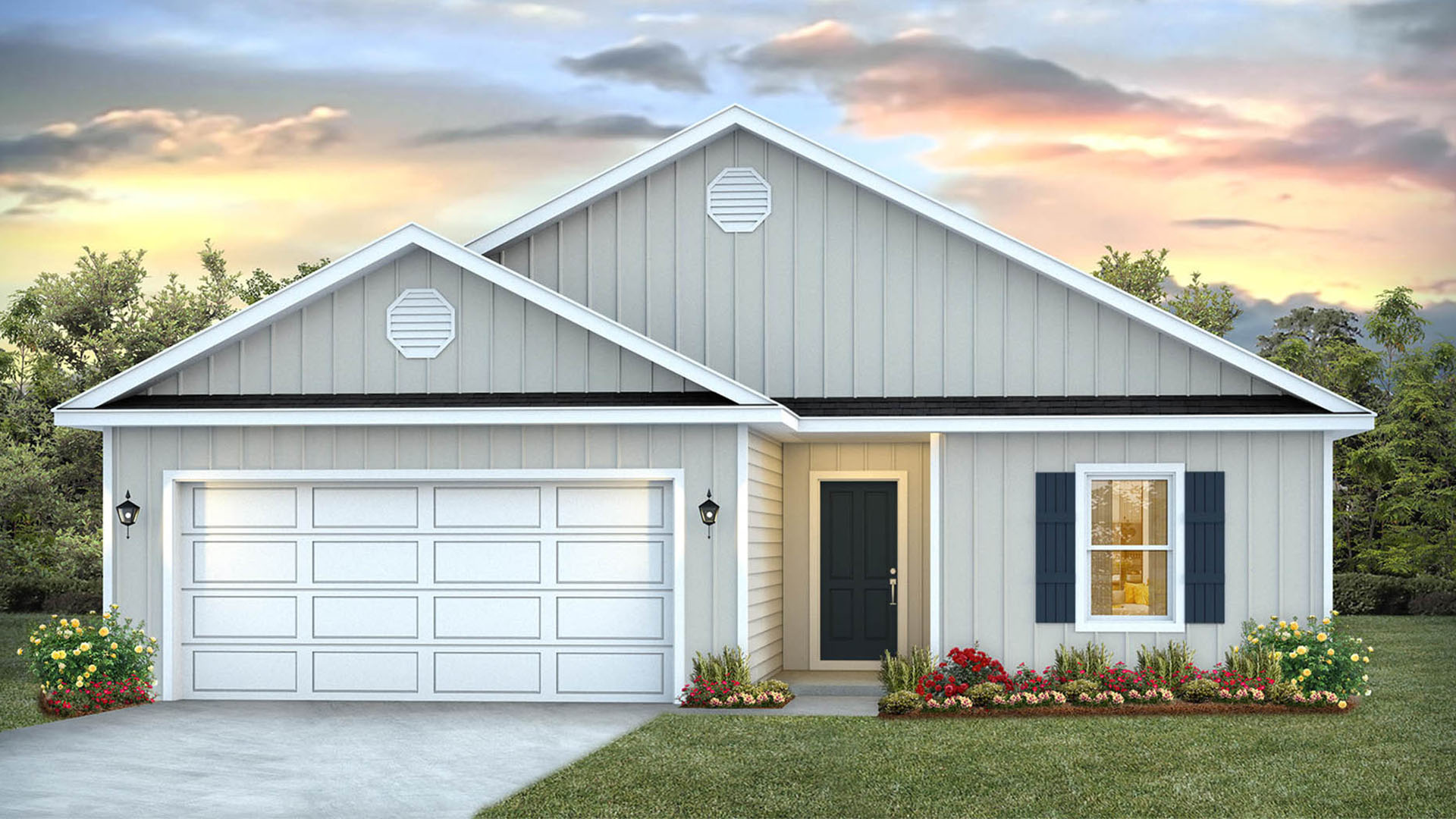 The Lismore floor plan features three bedrooms and two full bathrooms