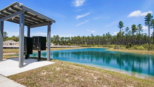 Ashton Park Phase III has a small pond and a central mailbox station