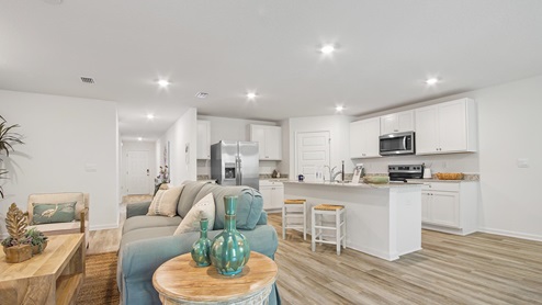 The Ryder interior features EVP Floor and Open Kitchen