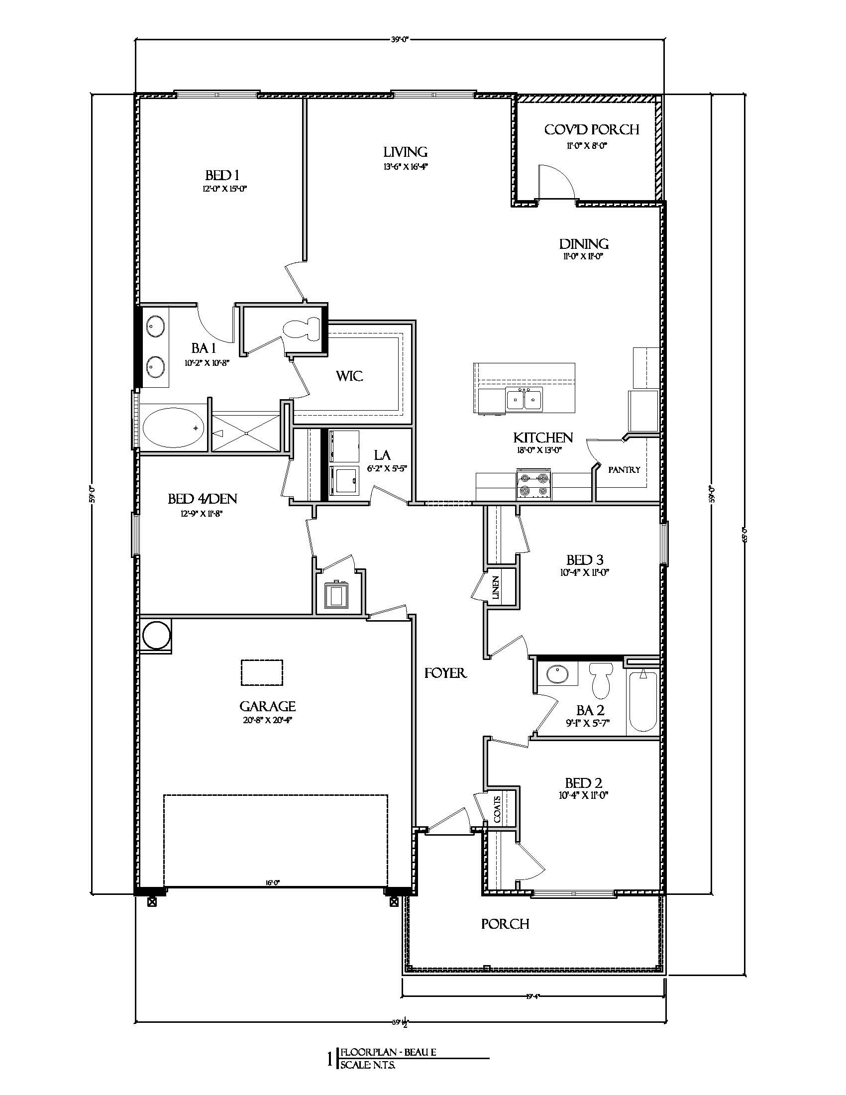 The Beau floorplan showing