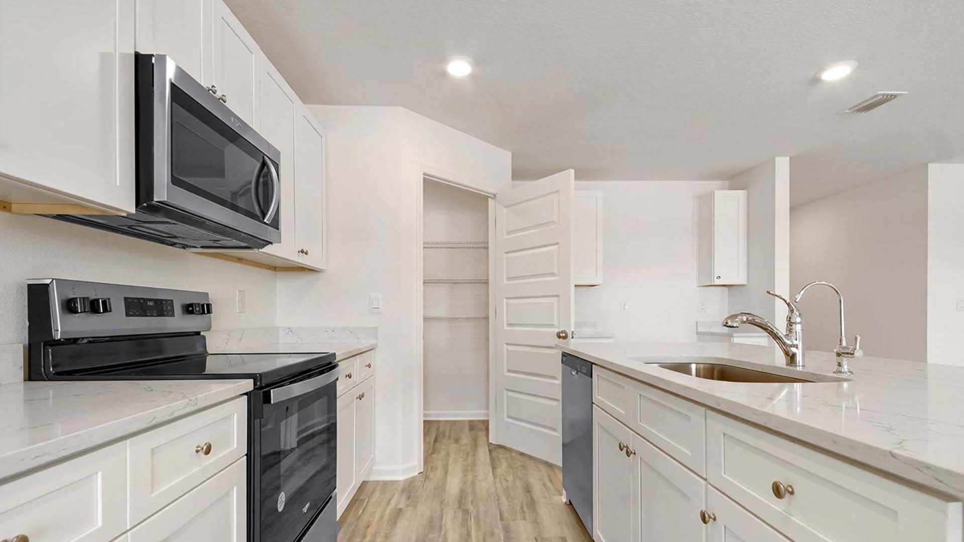 Open kitchen with center island