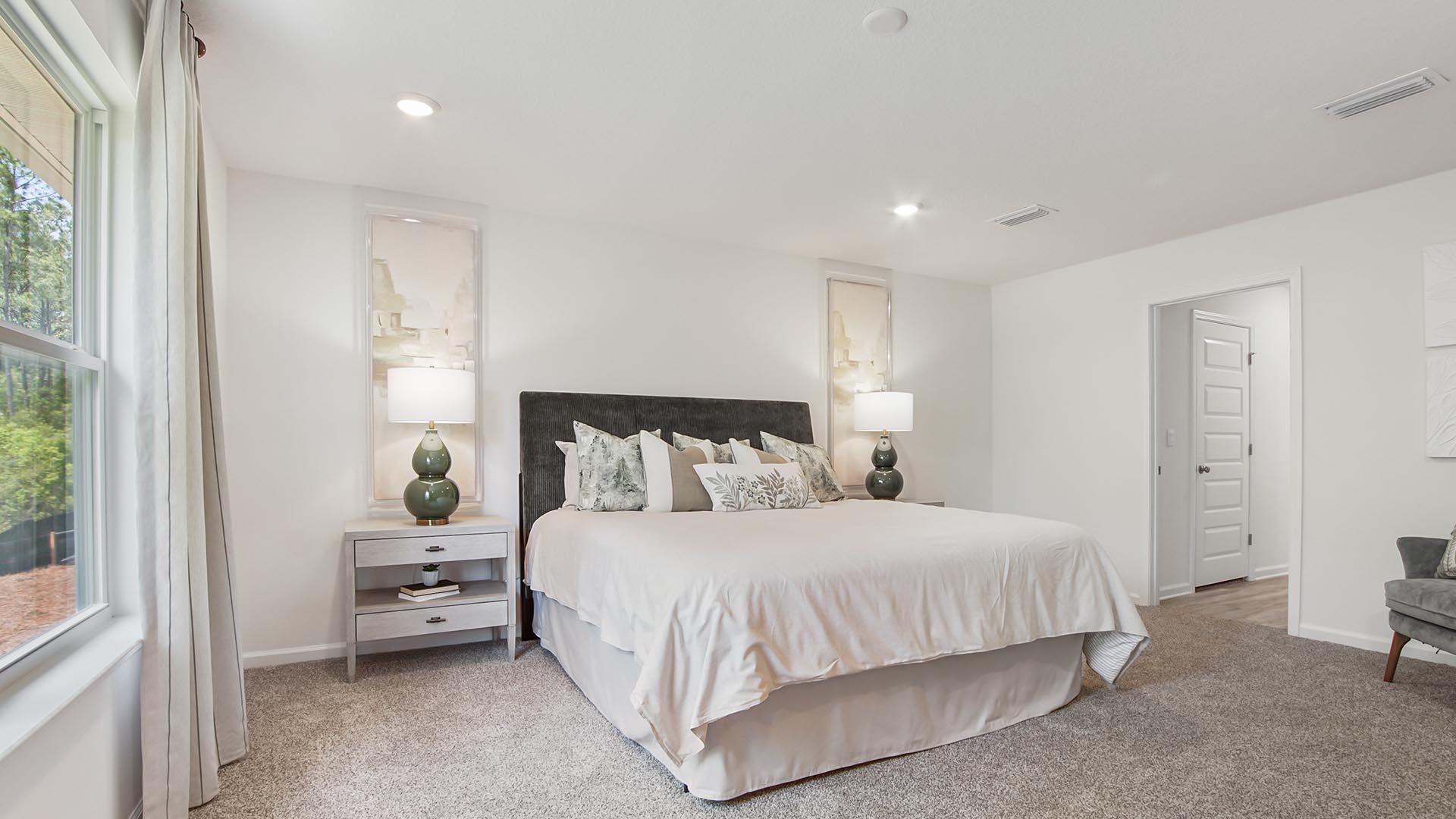 Primary bathroom features two large closets