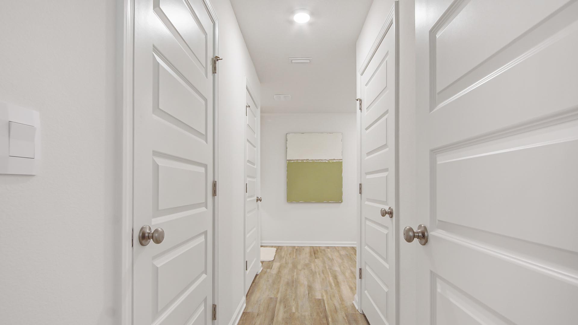 Primary bathroom features two large closets