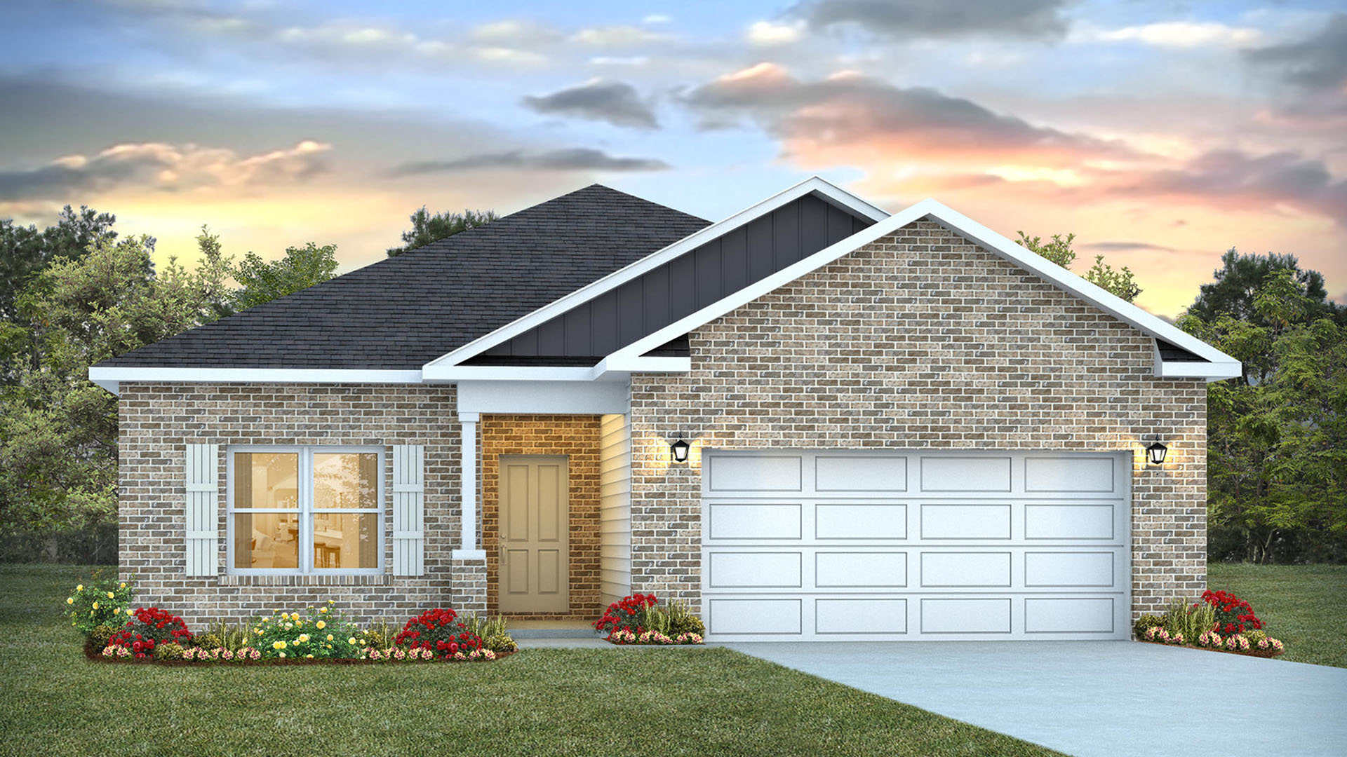79 Foxtrail Run is under construction and features brick front and has three bedrooms and two full bathrooms