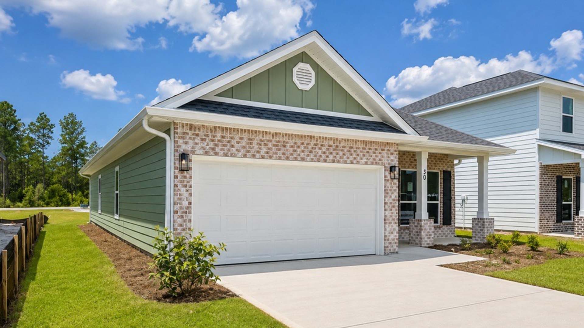 This home has a two car garage
