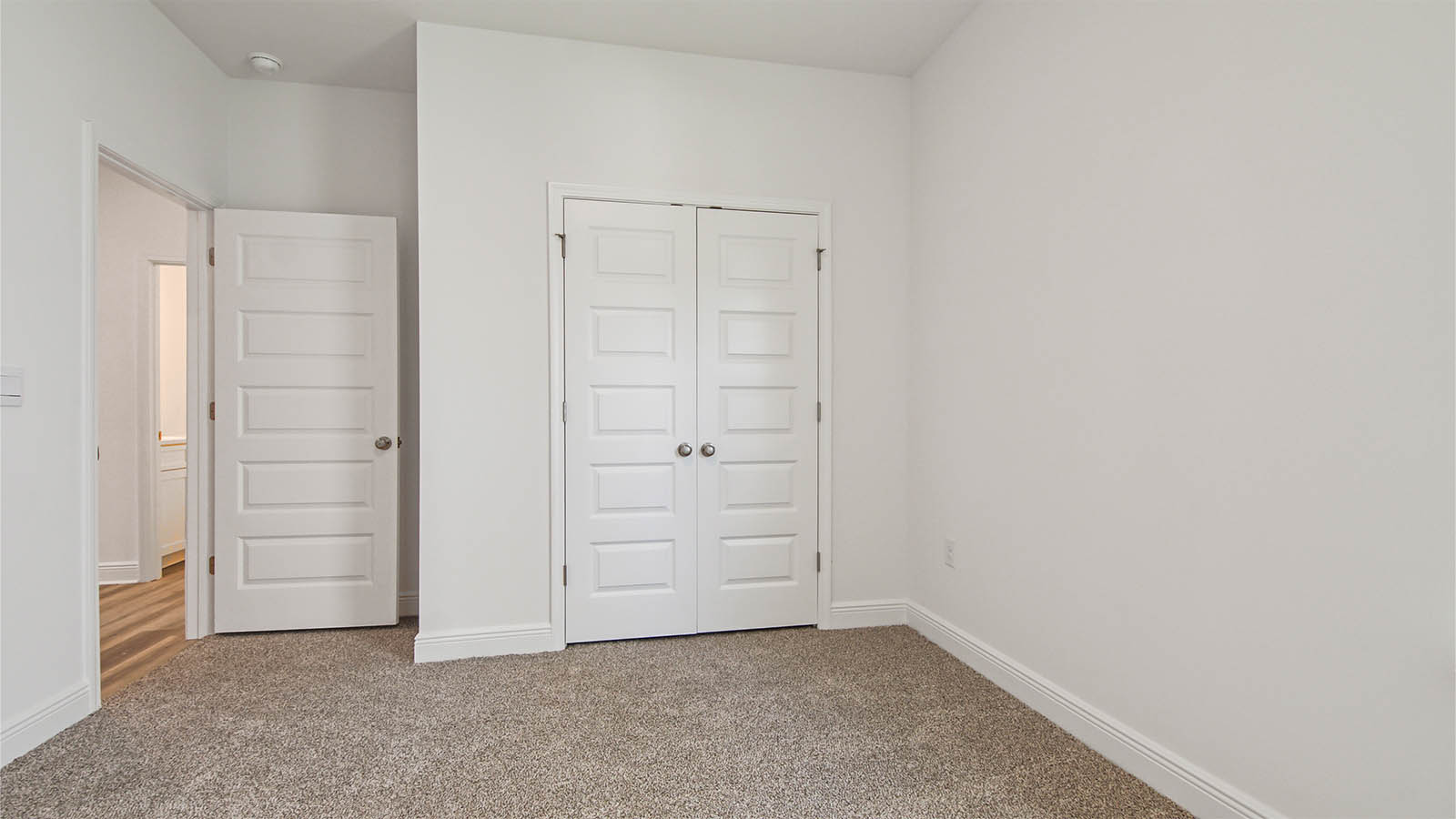 Bedroom three with carpet and has ample closet space