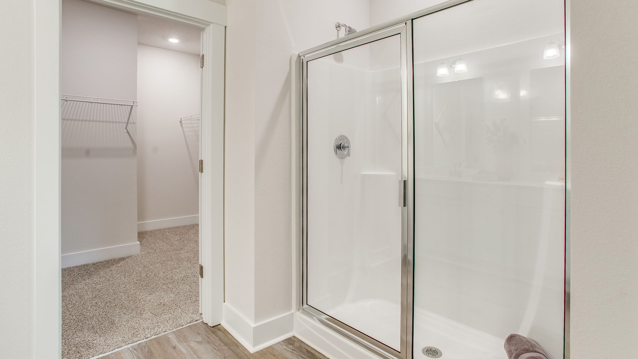 The primary bathroom has a shower