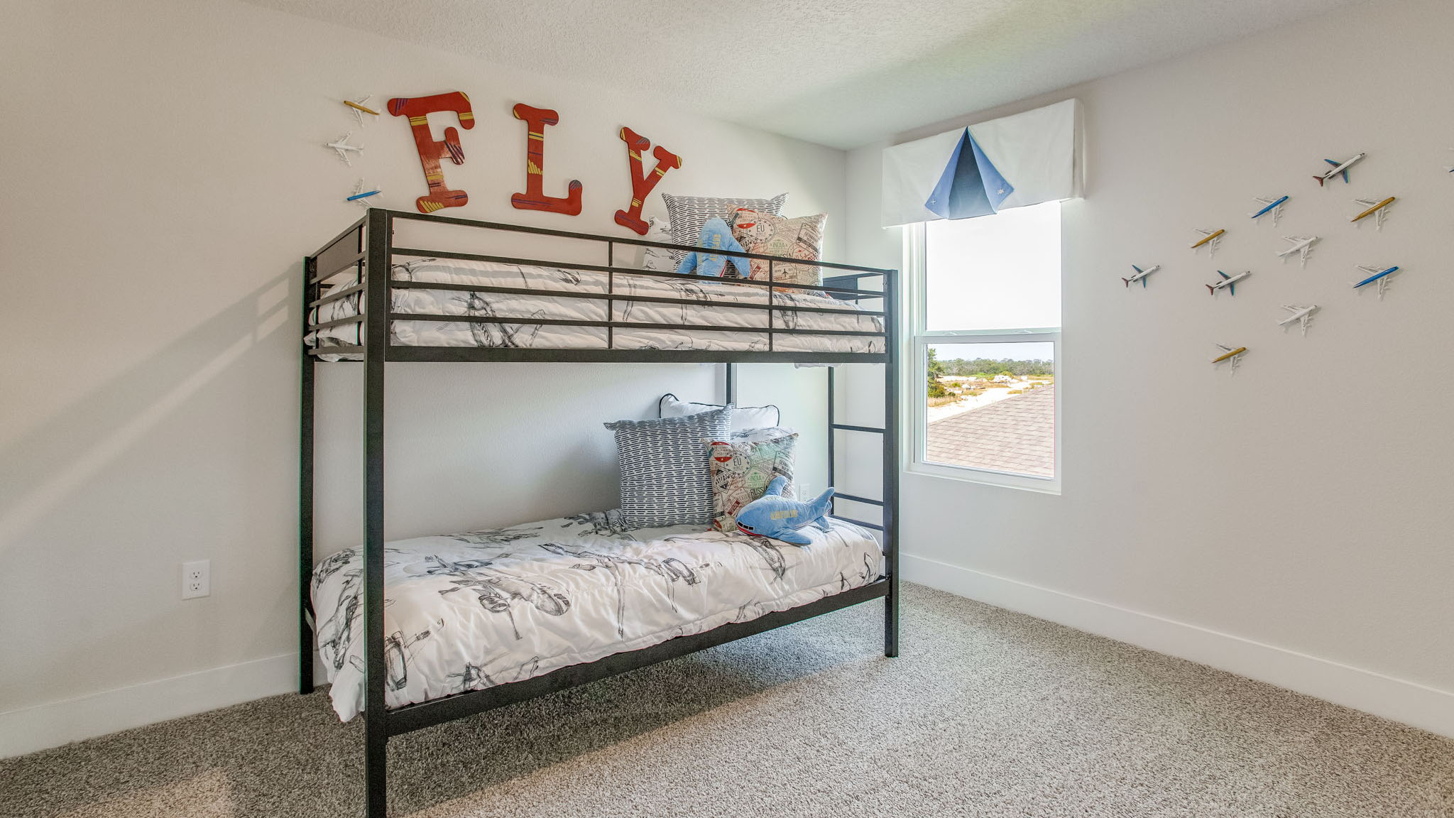 Two guest bedrooms are on the second level