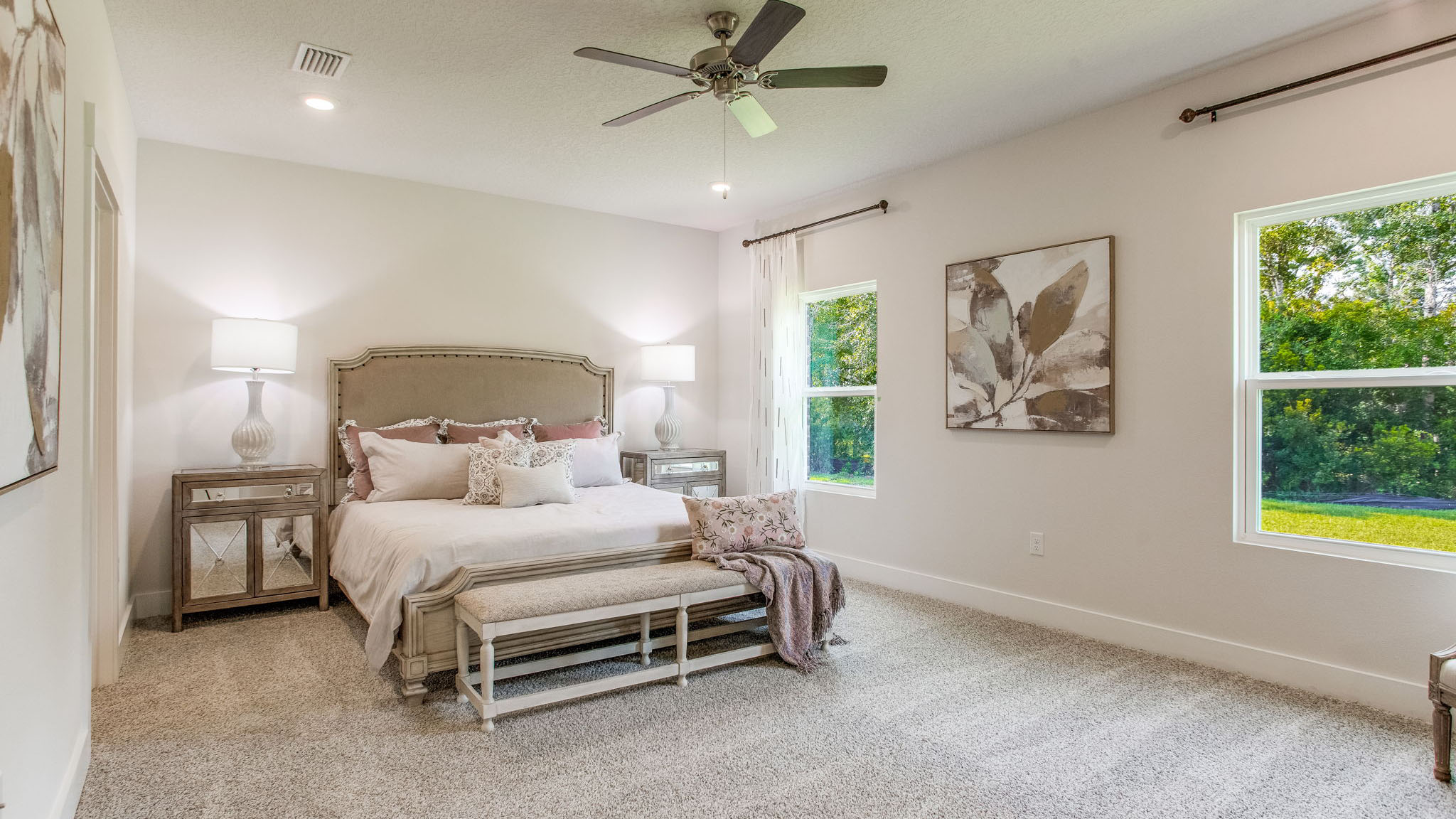 The primary bedroom is on the main level