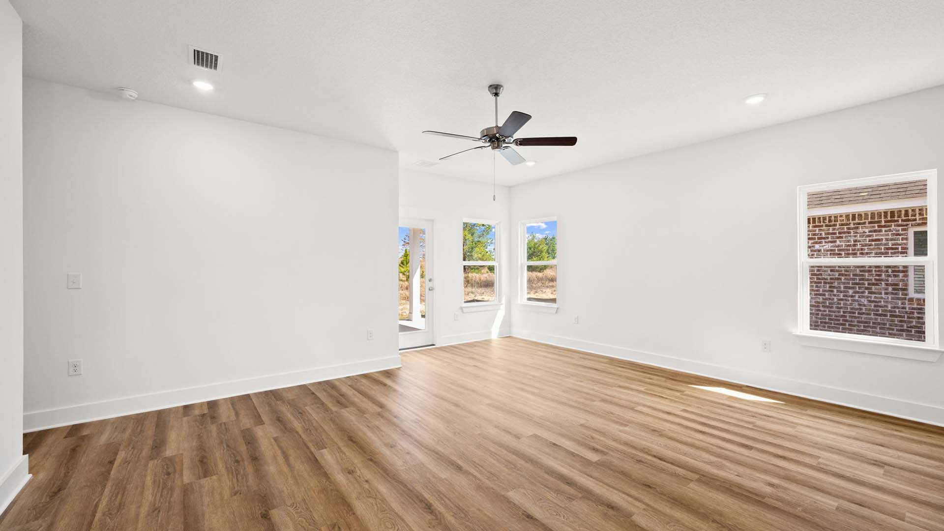 There are numerous windows that allow for natural light