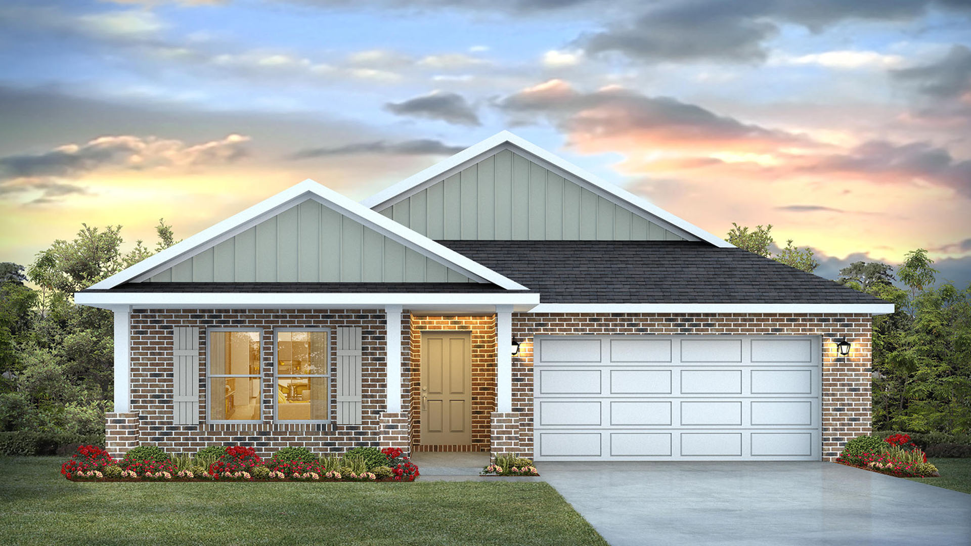 The Riverside has a full brick front and three sides Hardie
