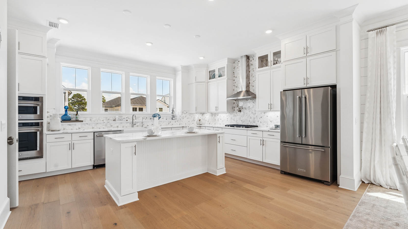 The center island has space for bar seating