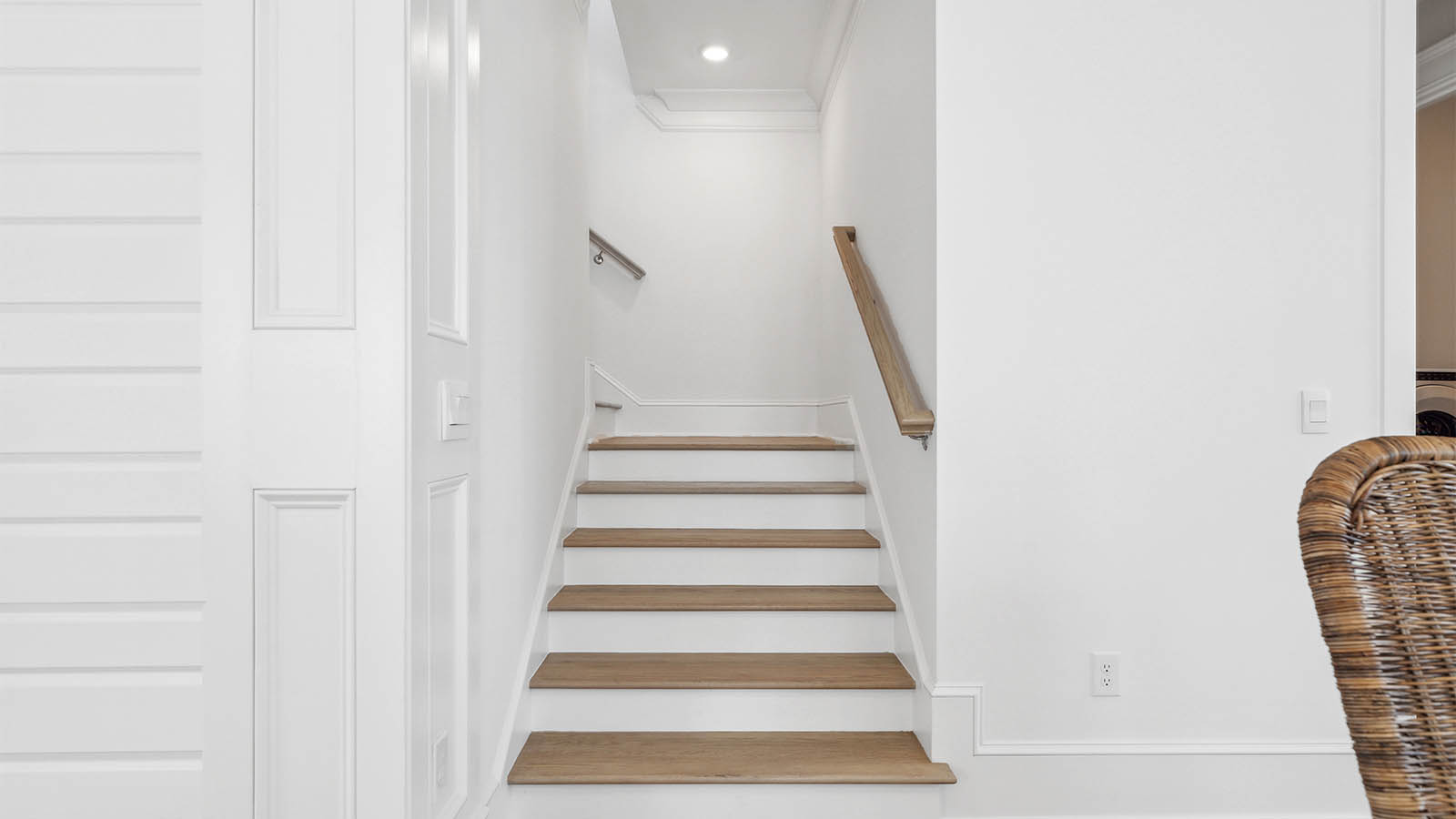 There are stairs leading to the third level