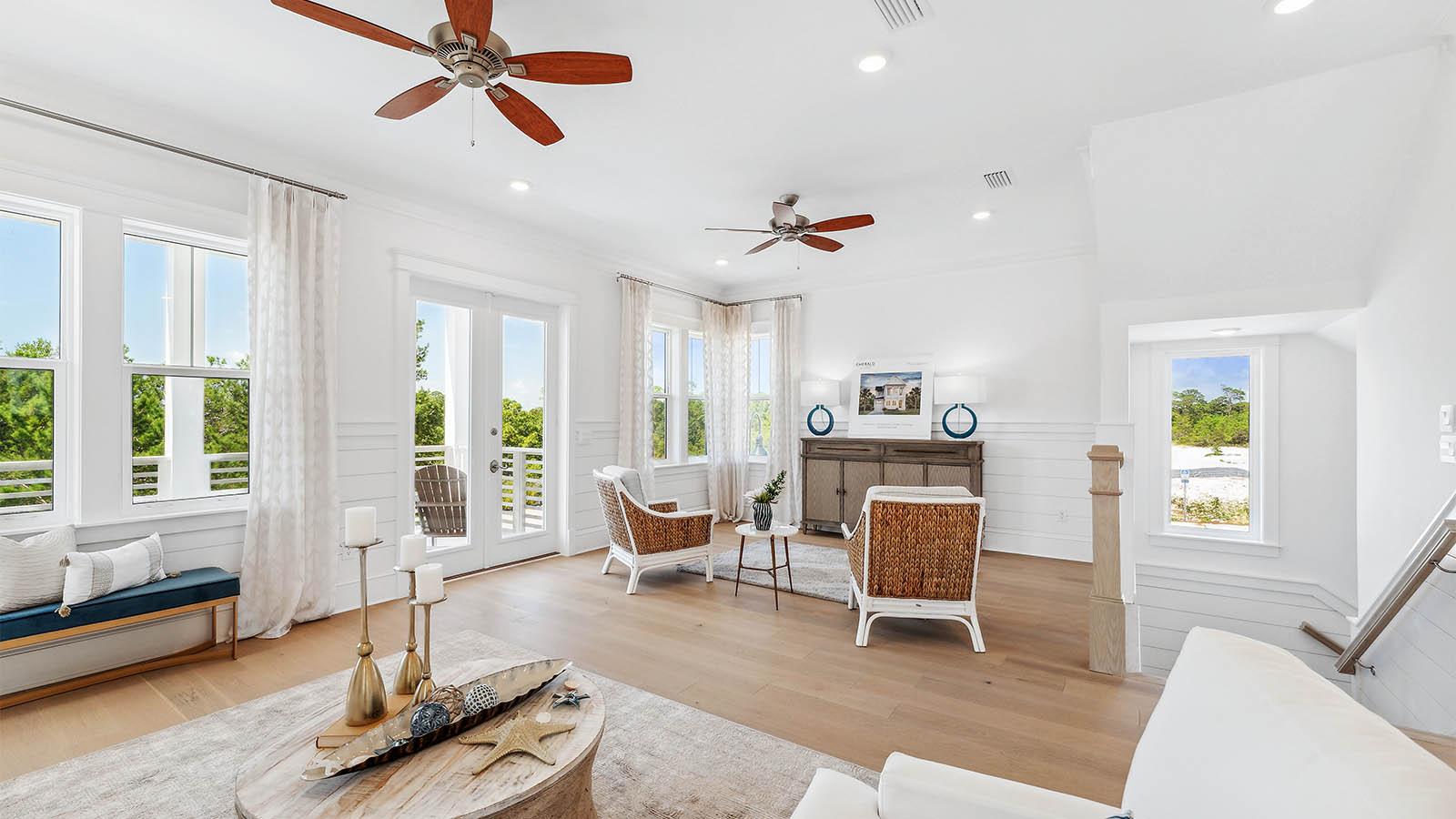 There is space for a casual dining table or additional seating