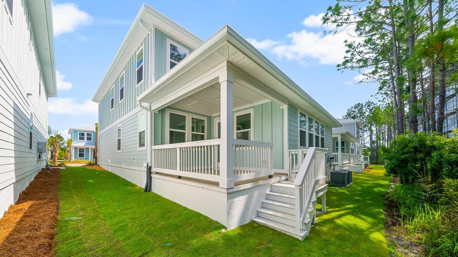 The covered porch is perfect for enjoying your evenings or morning coffee