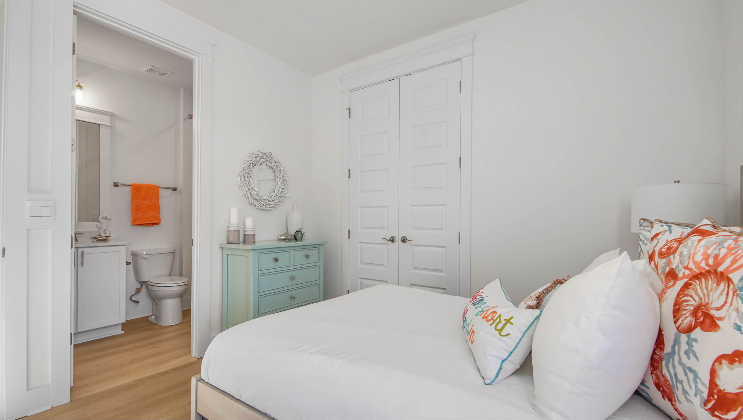 Bedroom two on main level features private bathroom