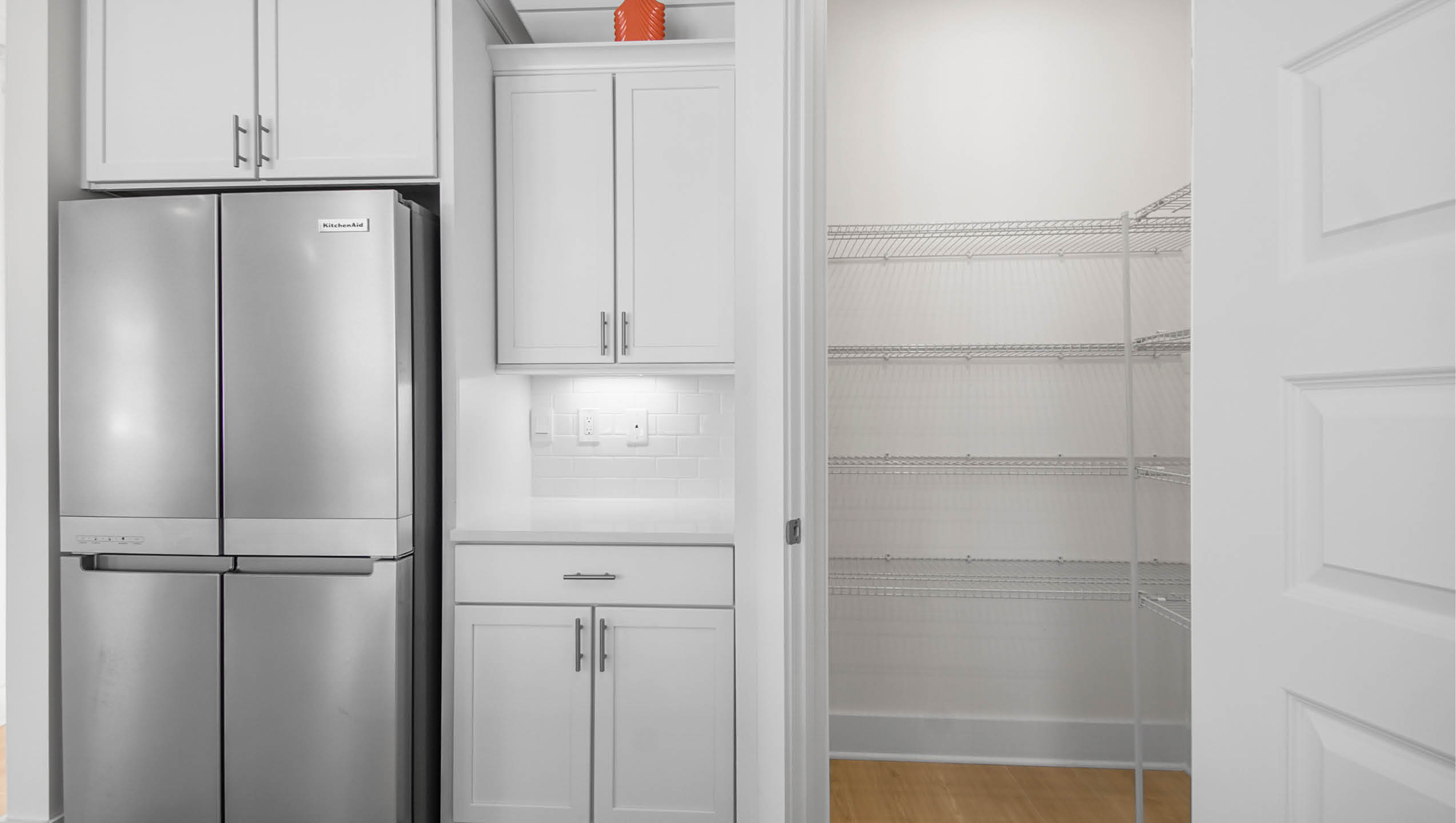 Large kitchen pantry with shelving