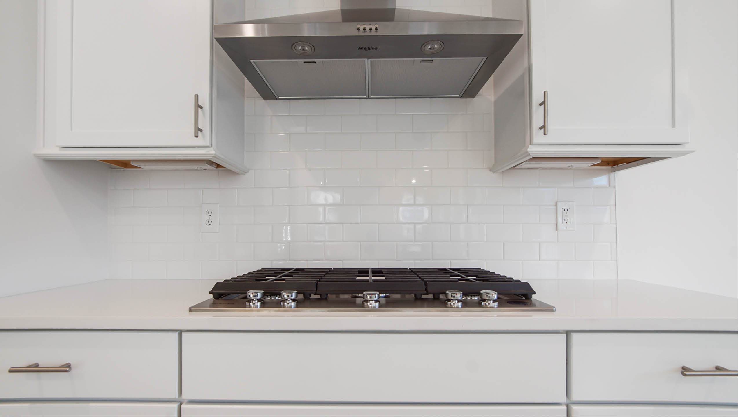 Gourmet kitchen with gas cooktop stove