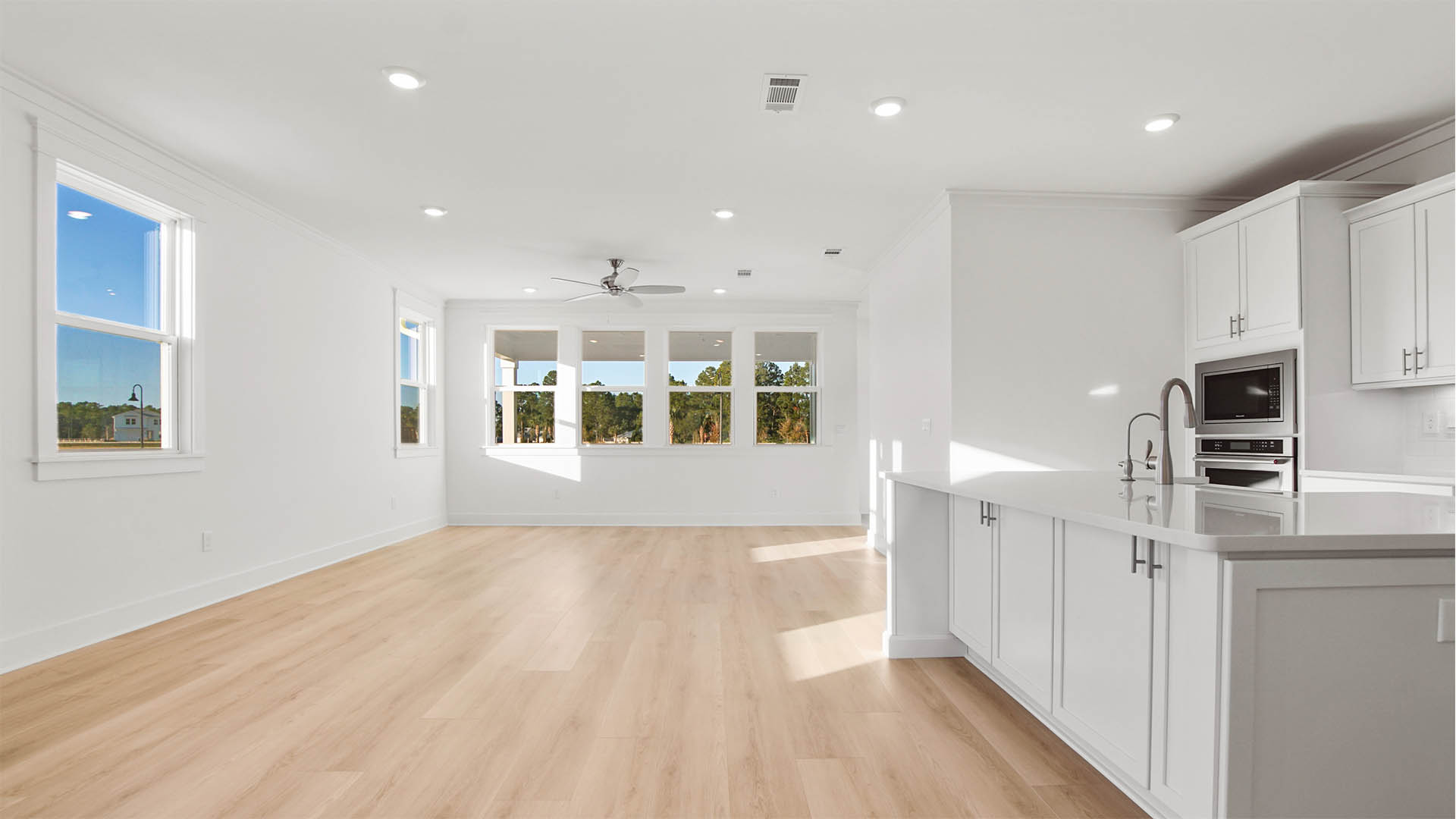 Dining area looks out to the living room and is just off the kitchen