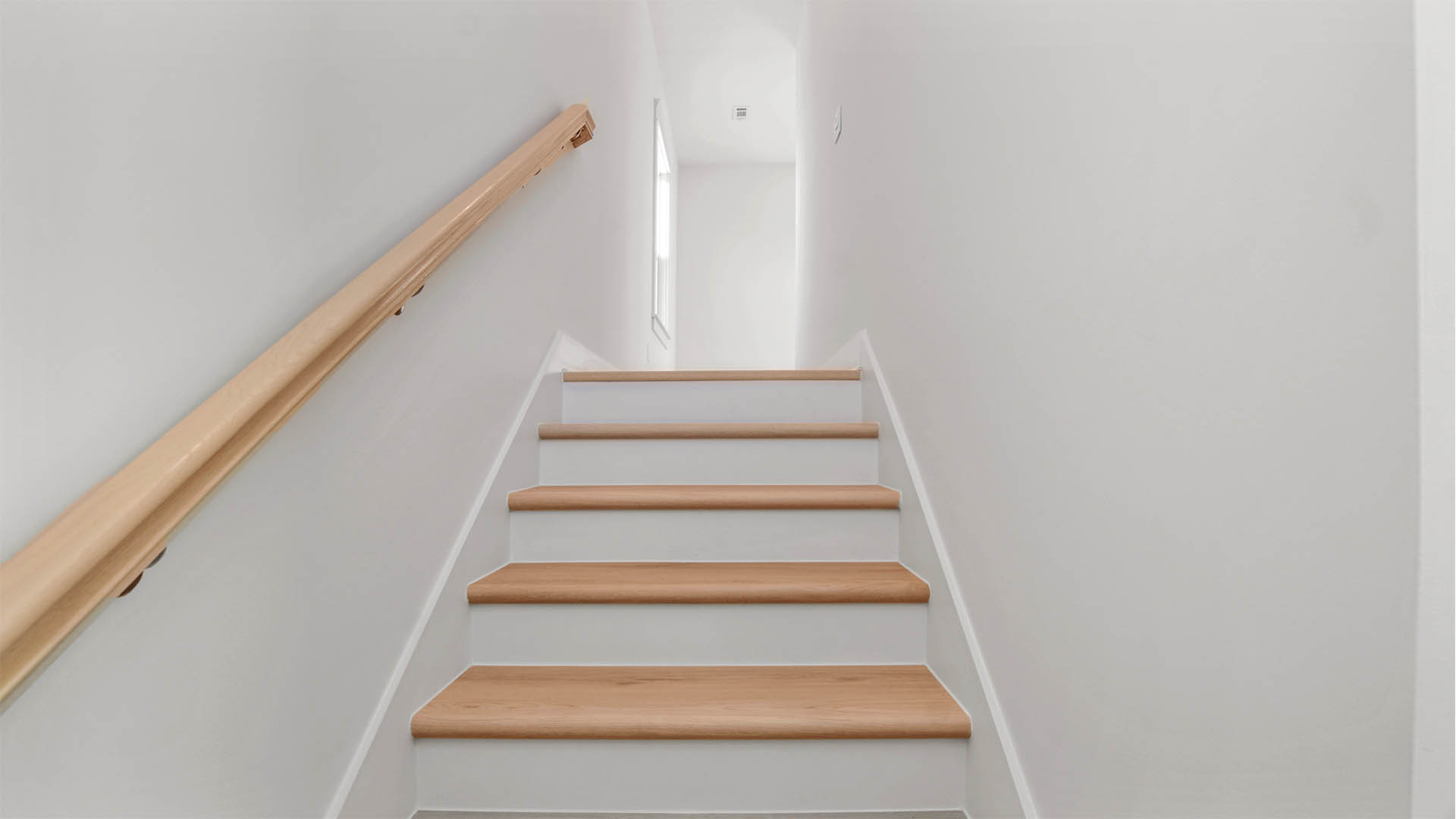 Stairs with natural wood finish