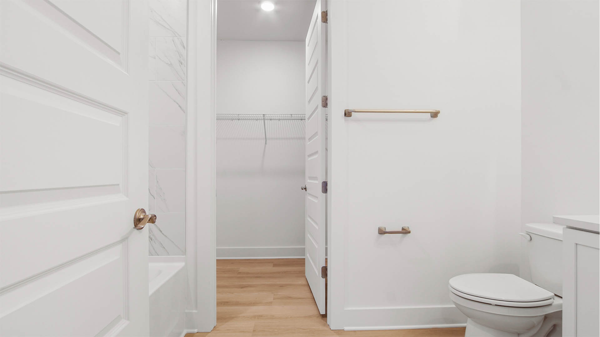 Private bath in bedroom three with spacious closet