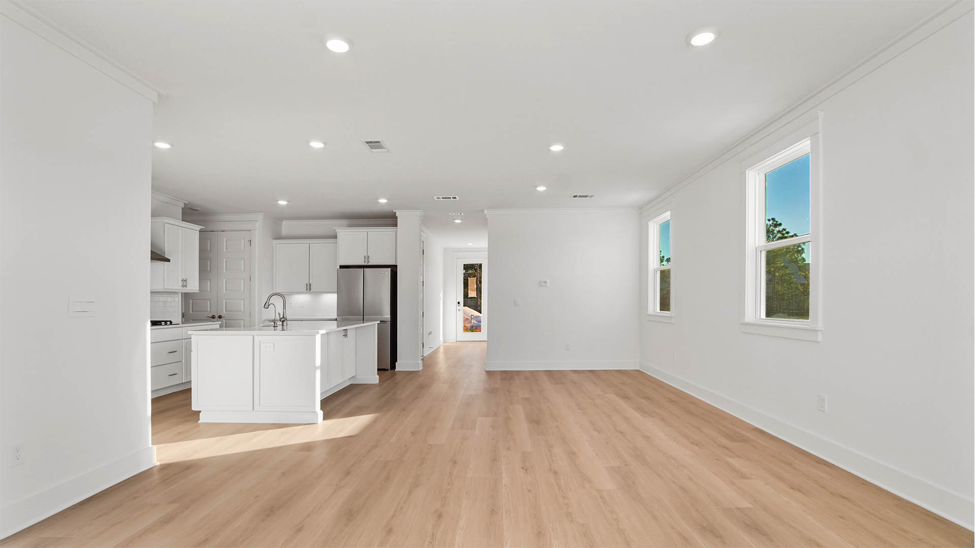 Spacious great room and dining room