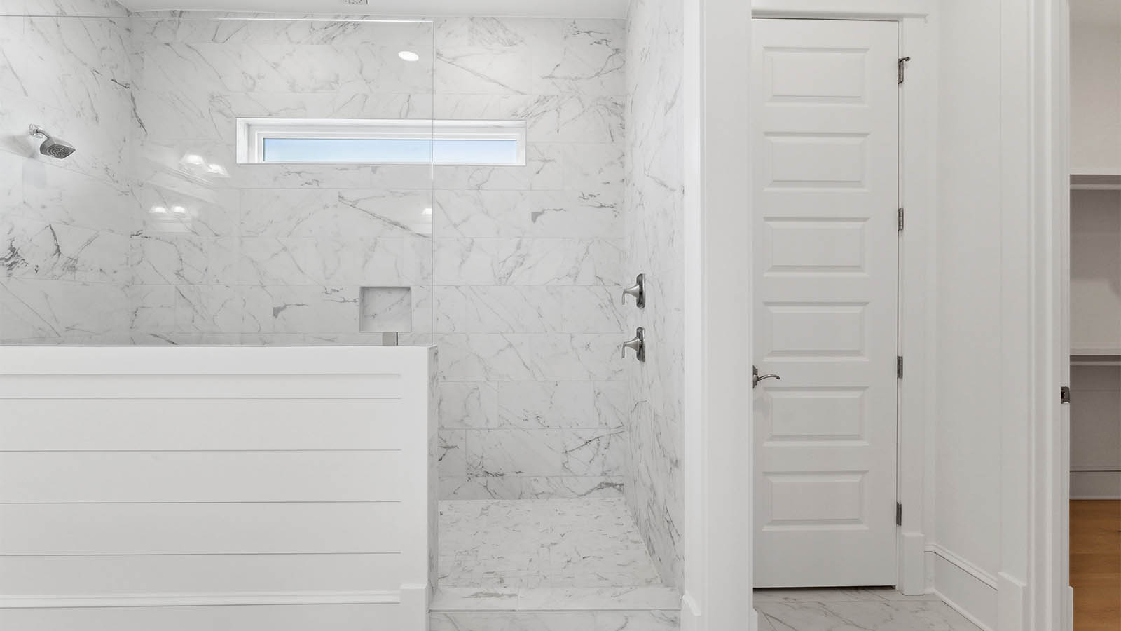 There is a linen storage closet on the second level