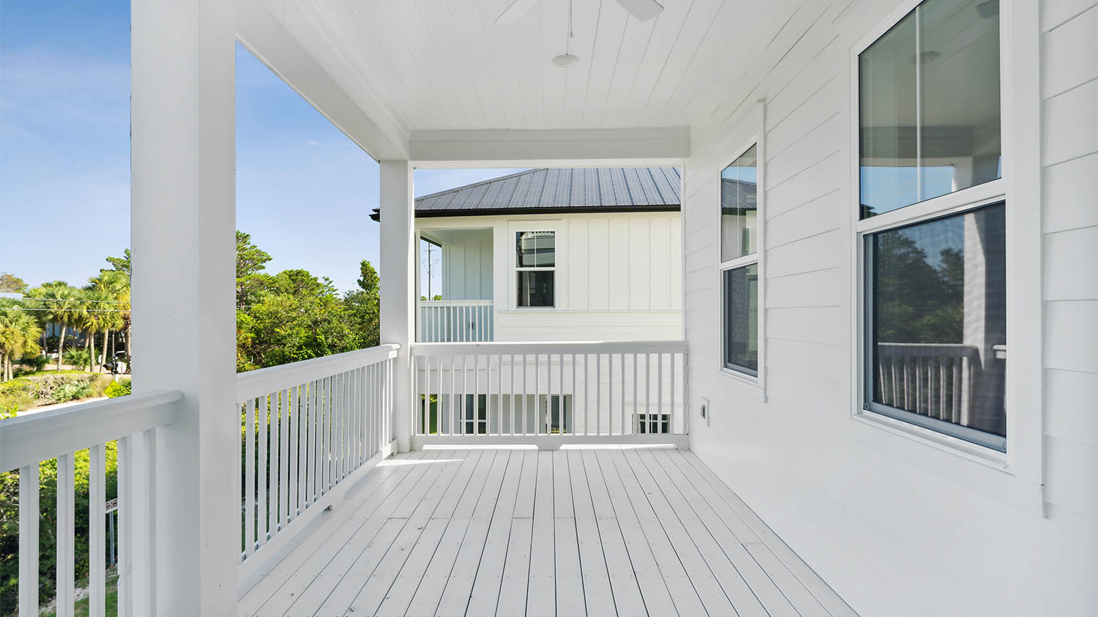 There is a balcony off the second level