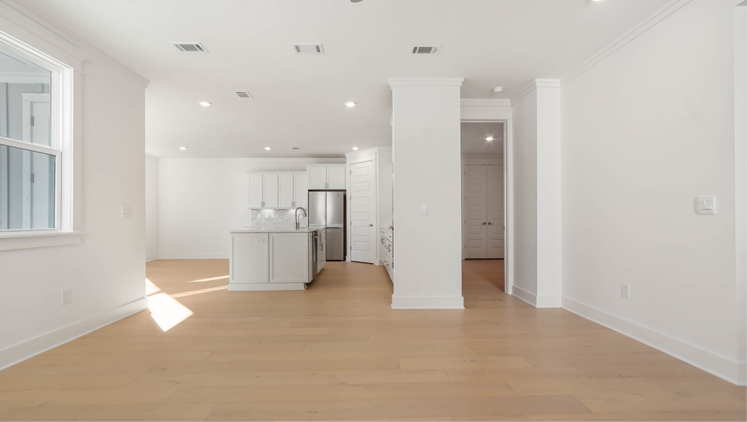 Great room opens to gourmet kitchen