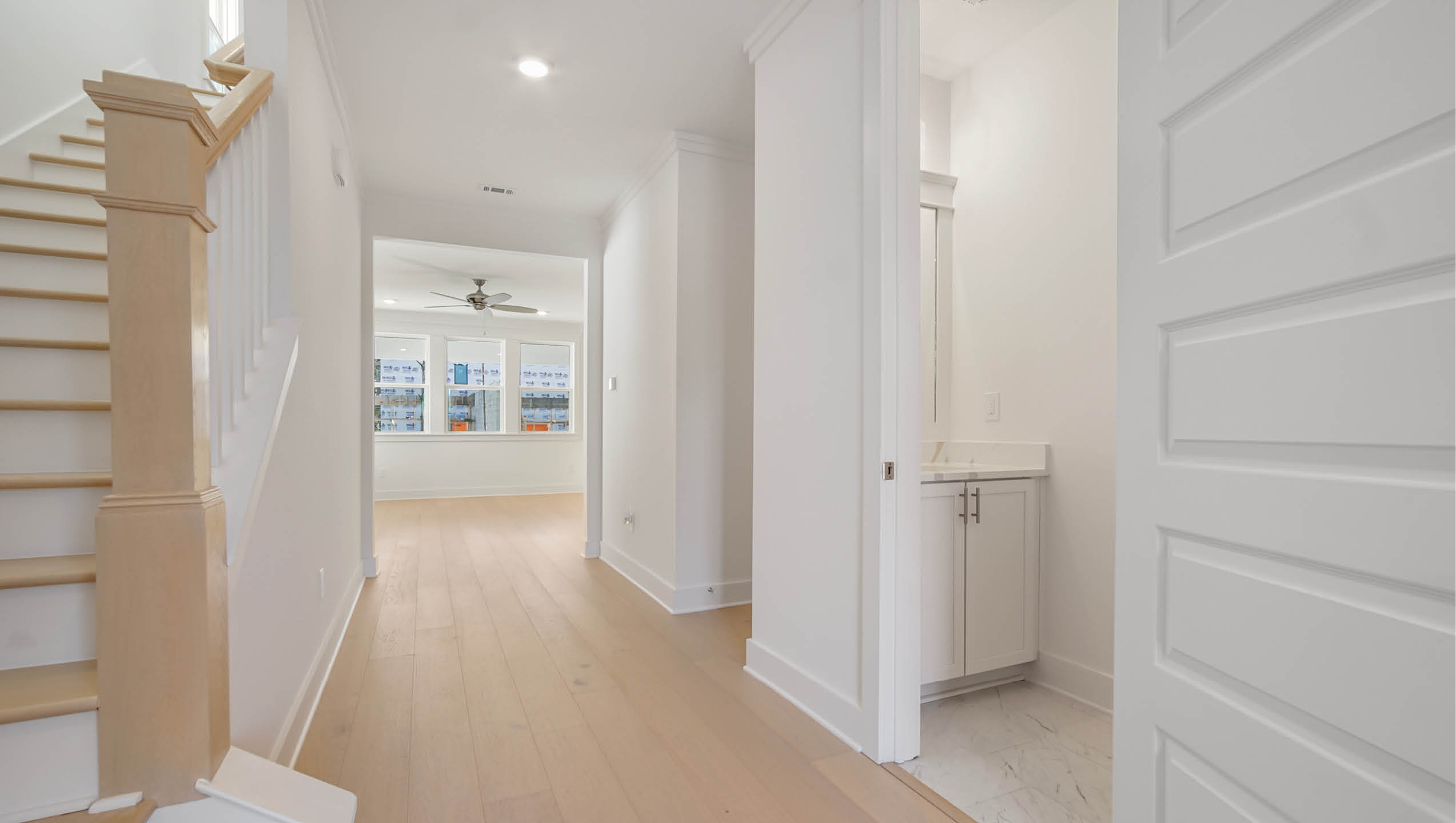 Foyer with powder room