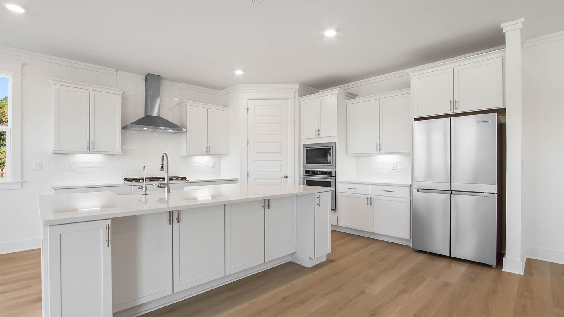 Gourmet kitchen with large center island