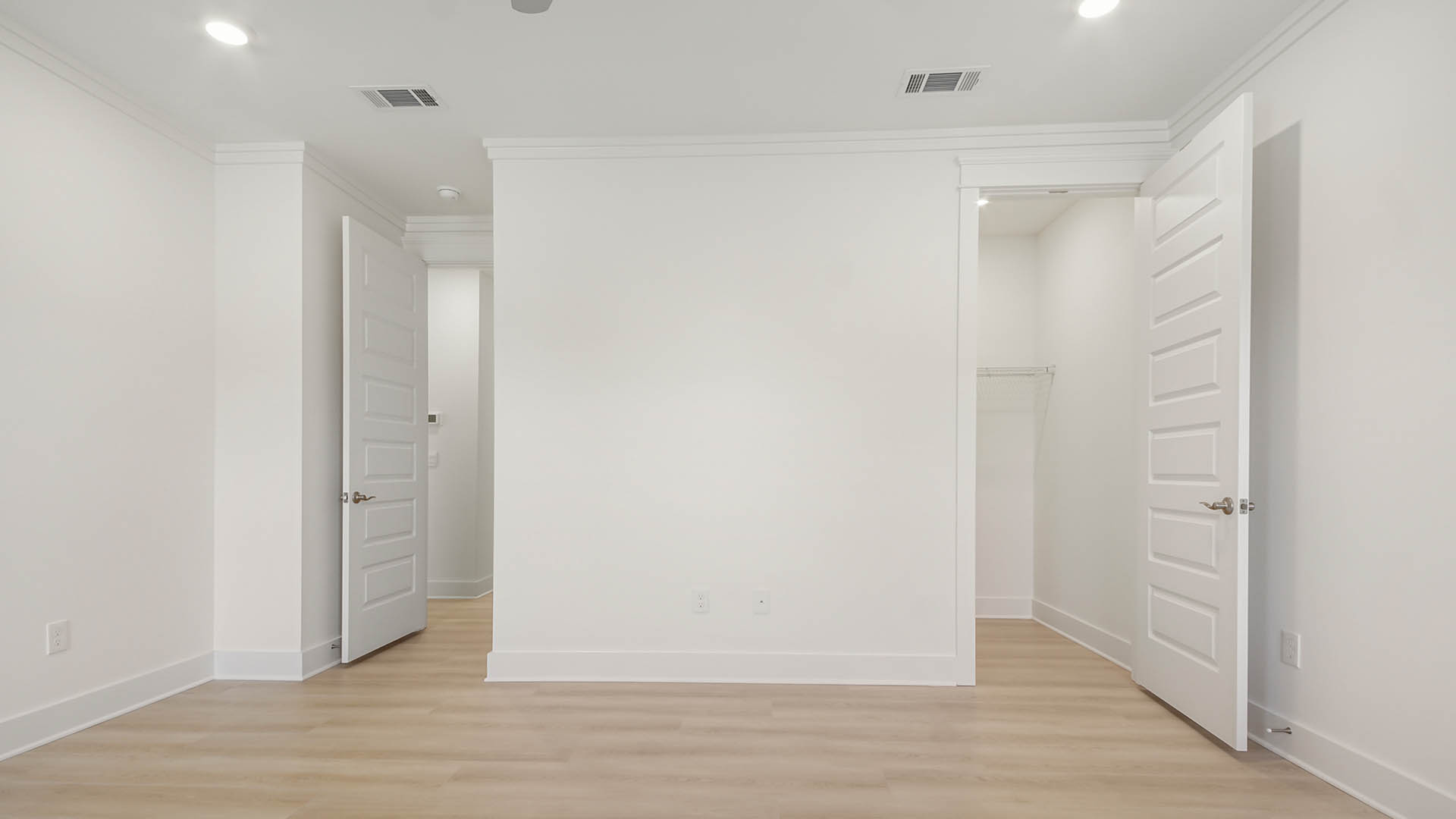 Primary bedroom with two large closets