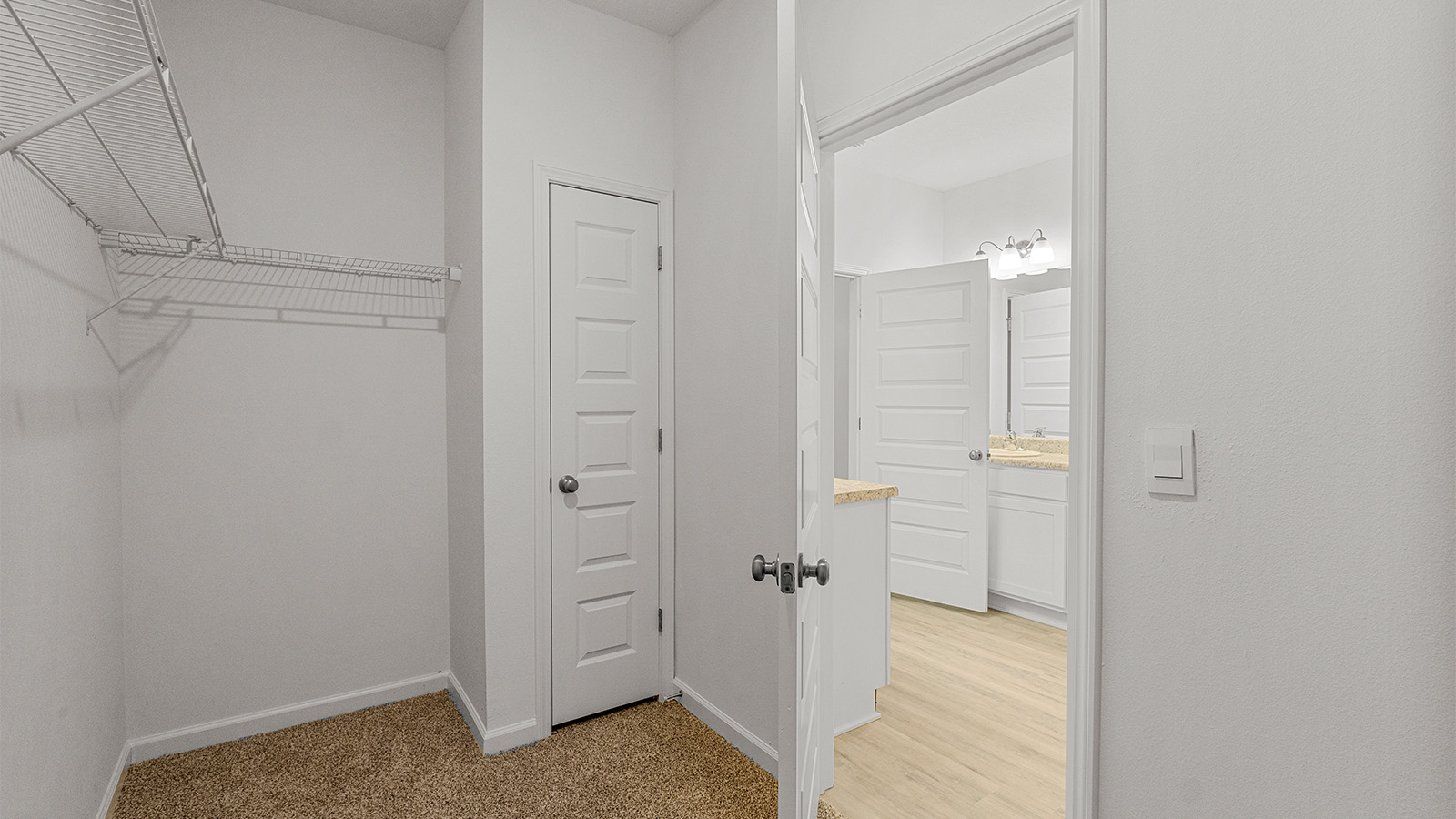 Spacious closet in the primary bathroom