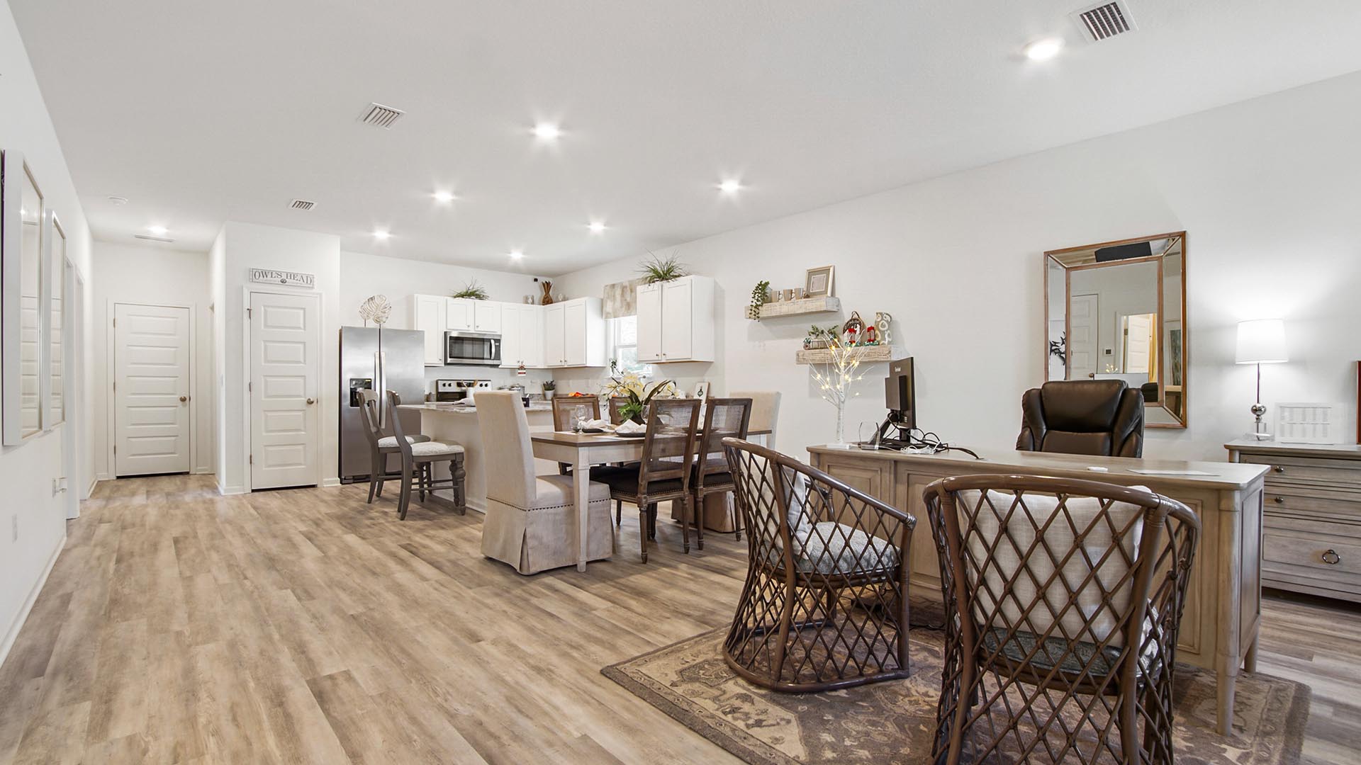 The Bayberry features EVP flooring throughout the main living areas