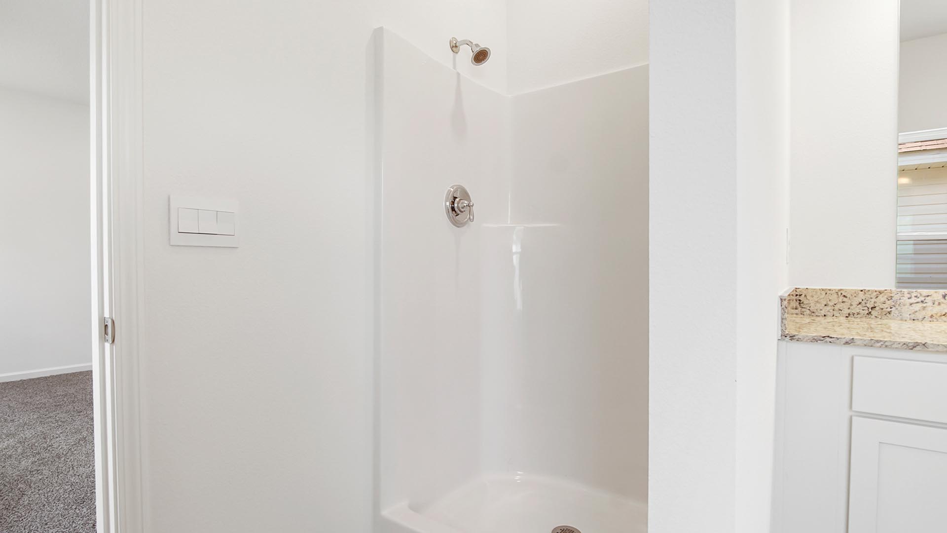 Sizeable shower in the primary bathroom