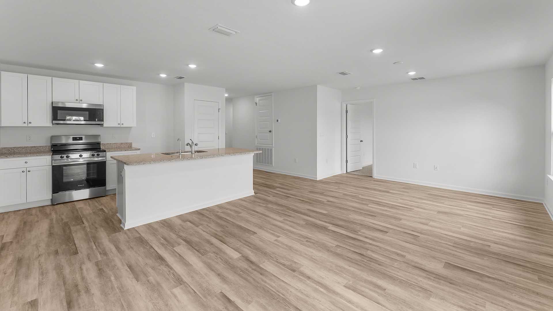 The open concept design allows for comfort of family and guests